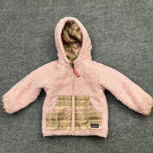 Patagonia Reversible Tribbles Jacket with Hoodie Pink Baby/Toddler Size 2T